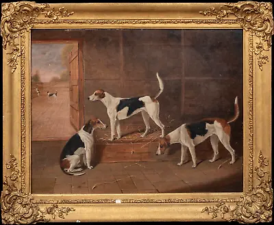 19th Century Dog Foxhounds Paradox Patience & Promise EDWARD CORBET (1815-1899) • £3900