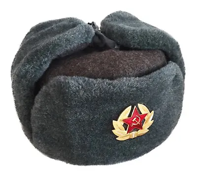 £44.99 • Buy Russian Soviet Military USSR Army Trapper Faux Fur Ushanka Winter Hat Badge