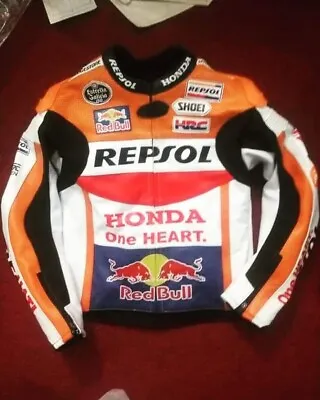 Marc Marquez Motorbike Leather Jacket Motorcycle Racing Jacket  • $199.99