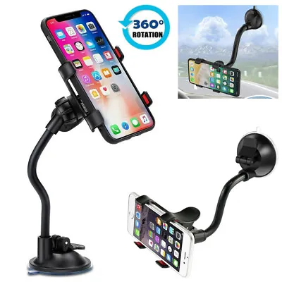 360° Mount Holder Car Windshield Stand For Mobile Cell Phone GPS IPhone Samsung • $5.99