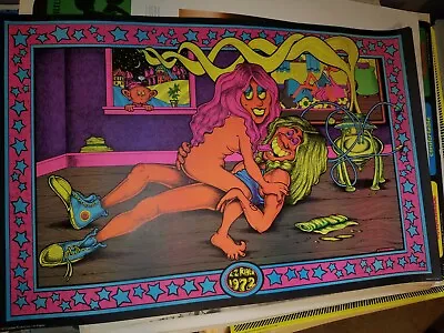 EASY EZ RIDER 1972 VINTAGE BLACKLIGHT HEADSHOP POSTER By PETAGNO -NICE! • $129.95