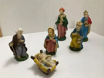 $29.99 • Buy Vintage Nativity Set Chalkware Figures Christmas Mid Century Italy 6 Pieces