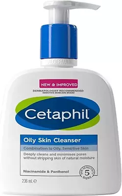 Cetaphil Oily Skin Cleanser Face Wash 236ml For Combination To Oily Sensitive • £8.69