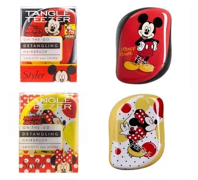 Tangle Teezer Compact Styler Mickey & Minie Mouse Adults Kids Hairbrushes • £14.99