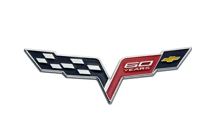 For Chevy C6 Corvette Car Rear Badge Boot Emblem Crossed Flags Black Red 2005-13 • $42.99