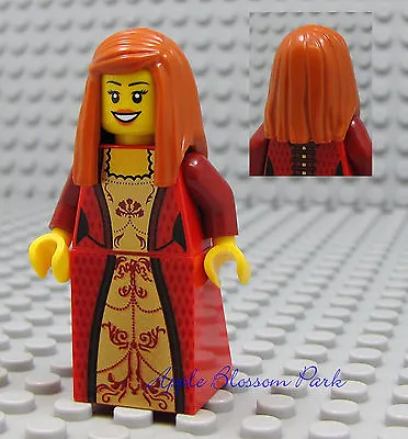 NEW Lego Pirates Orange Hair FEMALE MINIFIG Red & Gold Dress/Skirt Princess Girl • $25.27