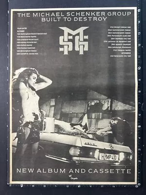 MICHAEL SCHENKER GROUP - BUILT TO DESTROY 15x11' 1983 Poster Size Advert L355 • $16.17