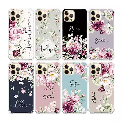 Flower Personalised Case Silicone Phone Cover For IPhone 15 14 13 12 Pro MAX XR • £6.39