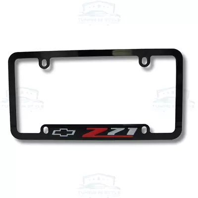Chevrolet Z71 Engraved Logo Black Zinc License Plate Frame Official Licensed • $32.95