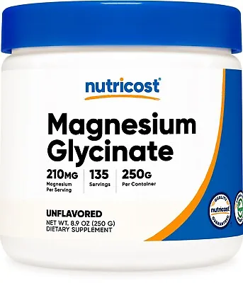 Nutricost Magnesium Glycinate Powder (250 Grams) (Unflavored) • $16.98