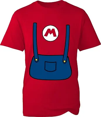 Mario Luigi Fake Costume Full On Front T Shirt Cartoon Lovers Vintage Gift Top • $21.99