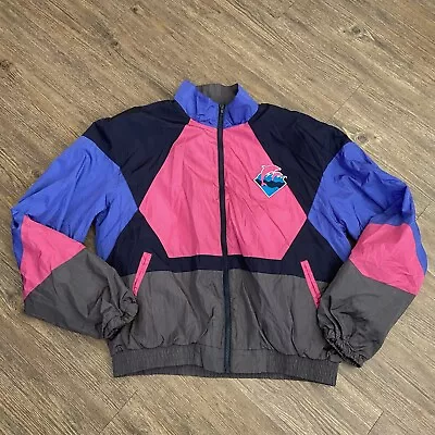 Mens Pink Dolphin Pink Blue Gray Windbreaker Full Zip Jacket Size XLARGE XL • $59.99