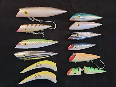 Lot Of 12 Salmon Plug Lures Multiple Styles Makes And Styles • $25