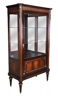 Vintage French Louis XVI Mahogany Curio China Display Cabinet Vitrine Ormolu 67  • $1520