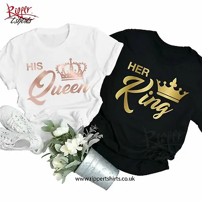 T-Shirt (1531) King Queen Couple Matching Valentines Valentine’s Day Gift • $9.93