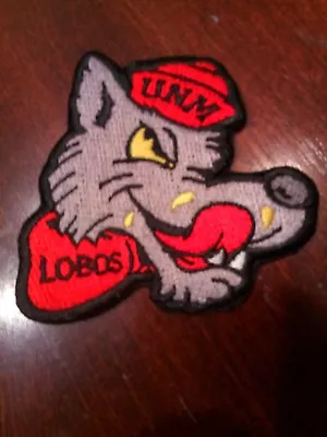 UNM University Of New Mexico LOBOS Vintage Iron On Embroidered Patch 3  X 2.5   • $6.49