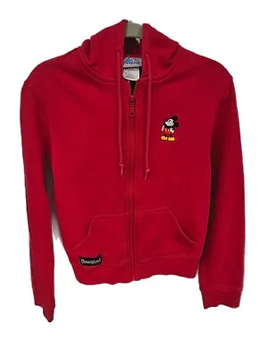 Disneyland Resorts Women's Small Red Hoodie Mickey Mouse Embroidered Hoodie  • $15