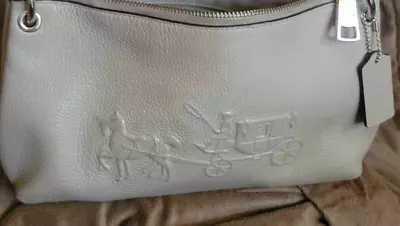 Coach Charley Embossed Horse Carriage Leather Short Shoulder Bag • $55