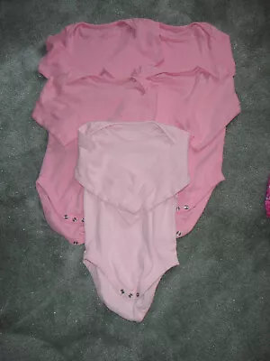 Baby Girls Body Suits All In One Vests X5 Pink Age 12-18months Guc • £6