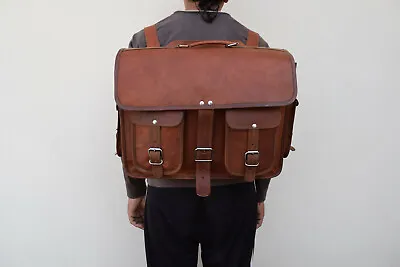 15  Leather Backpack Convertible Messenger Bag Laptop Briefcase Rucksack Satchel • £65.18