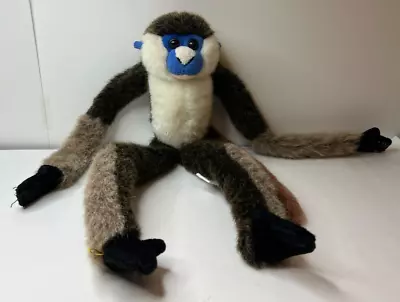 Vintage 1999 Wild Republic K&M Hanging Monkey Plush Toy Stuffed Animal Blue Face • $5.99