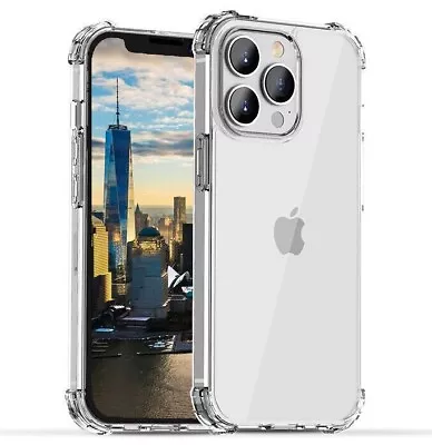 Case For IPhone 15 14 13 12 XR 11 Pro Max 8 CLEAR Gel Shockproof Silicone Cover • £3.89