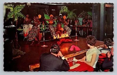 Bermuda Limbo Dancers In Jungle Room In Hamilton Conga Drums VTG C.1968 Postcard • $3.99