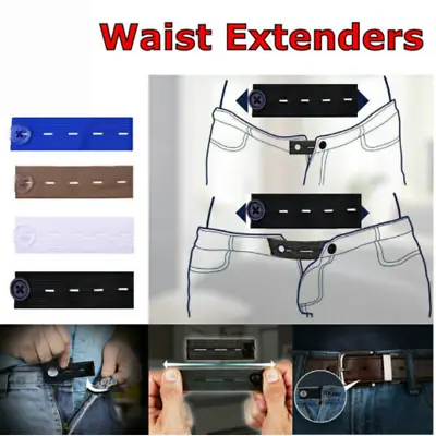 £3.99 • Buy Adjustable Elastic Waist Extenders With Button Waistband Expander Set For Jeans
