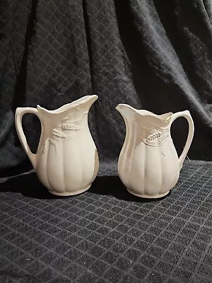 2 Royal Crownford Ironstone Falcon Ware Pitcher Jugs Wheat Pattern • £4.99