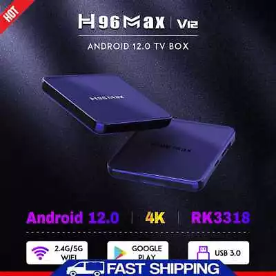H96 Max V12 TV Set Top Box Media Player 3D Video Formats Media Player Receiver ? • £31.87