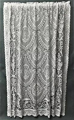 Alexandria White Cotton Blend 60  X 84  Lace Window Panel Livingroom Bedroom • $85