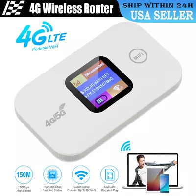 Portable 4G/5G LTE Wireless WiFi Router Mobile Broadband MIFI LCD Hotspot HOT • $23.16