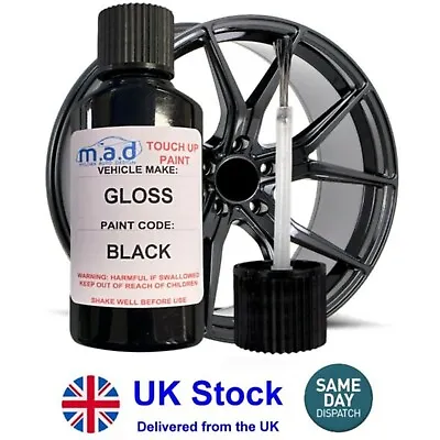 $17.33 • Buy Gloss Black Alloy Wheel Scratch Touch Up Kit Repair Kit Paint With Brush Curbing