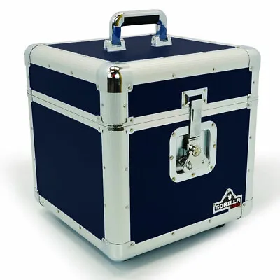 £54.95 • Buy Gorilla LP100 12  Vinyl Record Storage Box Flight Carry Case Holds 100 (Blue)