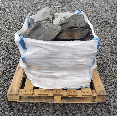 Large Rockery Stone - Huge Bulk Bag Of Welsh Slate Garden & Pond Rocks 450-600mm • £240