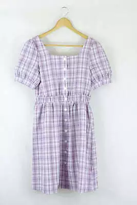 One More - Vintage Style Buttoned Down Checked Dress M By Reluv Clothing • $29.71