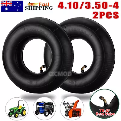 2X 4.10/3.50-4 Inner Tube Bent Valve 4.1/3.5-4 Innertube Wheelbarrow Wheel Tyre • $18.90