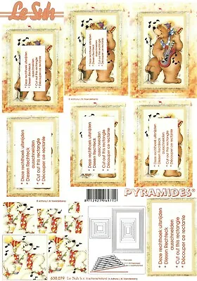 Musical Bears A4 Decoupage 3D Pyramides Sheets Cardmaking  630.079 • £1.99