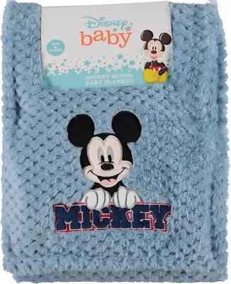 Blanket Plush - Disney Boys 243 - Mickey Mouse Smile - Baby Toddler Crib Bed • $20.98