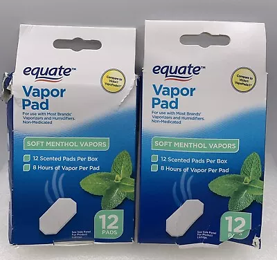 Lot Of 2 Packs Equate Vapor Pads Refill Pads Menthol Scented 24 Pads Total • $12.99