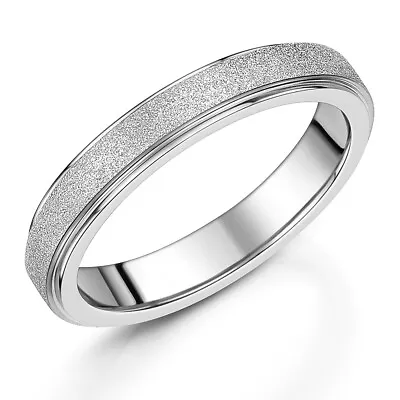 Ladies 4mm Cobalt Wedding Ring Centre Sparkle Design Court Shaped Band All Sizes • £54.95