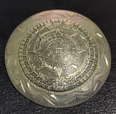 $34.98 • Buy Large Vintage Mexico Aztec Mayan Calendar Sterling Silver 925 Pendant 20.9 Grams