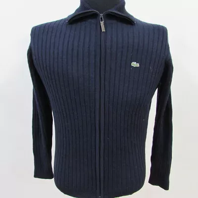 LACOSTE Mens Wool Blend Zipped Cardigan CHEST SIZE 44/46 UK L Sku 7444 • £26.99