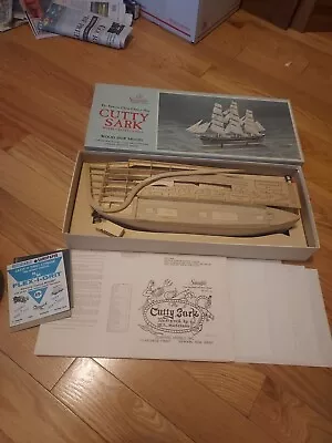 Vintage Scientific Cutty Sark Wood Model Ship Kit With Cloth Sails • $7.95