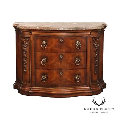 Henredon Tuscan Style Burl Walnut Marble Top Commode • $1295