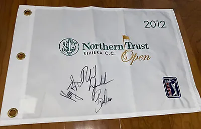 Phil Mickelson Signed 2012 Northern Trust Open Flag Bill Haas Keegan Bradley • $157.50