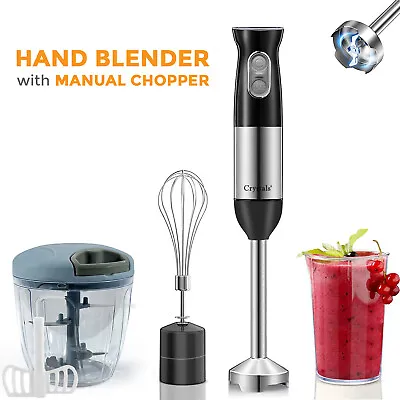 Manual Food Chopper Pull Cord Vegetable 1000W Hand Blender Kitchen Beaker Whisk • £6.85