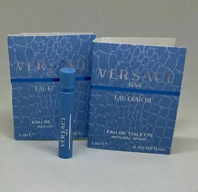 2 X Versace Man Eau Fraiche Edt Men's Mini Travel Spray .03 Oz Each • $9.99