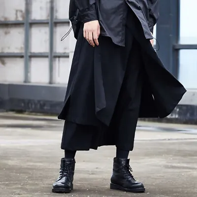 Japanese Harajuku Men Women Wide Leg Dress Pants Punk Rock Trousers Gothic Loose • $40.91