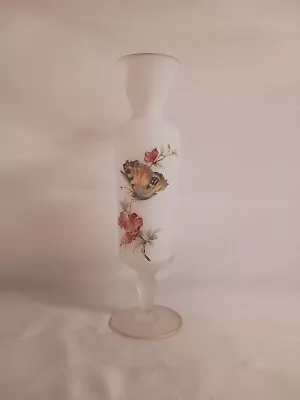 Vintage Hand Painted Frosted Vase.  EUC. 10  Tall • $12